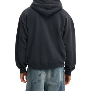 Sweat à capuche en molleton de coton brodé sur la poitrine pour homme, 420 GSM, coupe décontractée, avec logo personnalisé pour marque privée OEM - Product Image 2