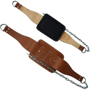 Ceinture de musculation professionnelle en cuir véritable avec chaîne métallique réglable pour la musculation, le bodybuilding et la force athlétique - Product Image 2