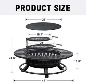 Durable Modern Iron Natural <b>Gas</b> <b>Fire</b> <b>Pit</b> Portable Outdoor Use 9999 BTU Heating for Garden Patio Decoration Wholesale India - Product Image 5