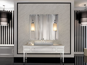 Mueble de Baño de Lujo Moderno, Suspendido en la Pared, con Doble Lavabo, Acabado en Laca de Alto Brillo, Encimera de Mármol, Espejo, Tamaño Personalizado, Turquía - Product Image 3