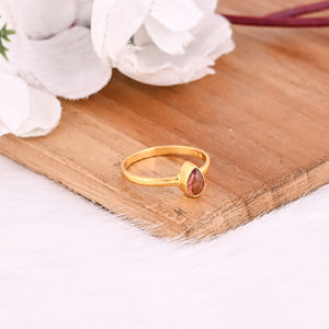แหวนดีไซน์เนอร์ชุบทองคำแท้ 925 ประดับด้วยพลอยทัวร์มาลีนแท้คุณภาพสูง ขายดีที่สุด สำหรับผู้หญิง - Product Image 2