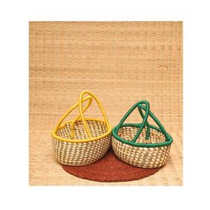 Cesta de hierba Sabai hecha a mano, forma circular, tejido decorativo resistente para almacenamiento rústico ecológico, interiores sostenibles - Product Image 2