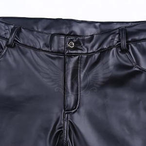 Vêtements décontractés de haute qualité, pantalons en cuir pour hommes, couleur unie, pantalons en cuir pour hommes Streetwear les plus vendus - Product Image 5