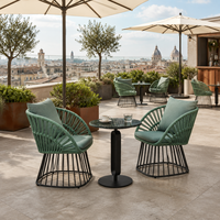 Chaise de salle à manger en aluminium tressé résistant aux UV pour hôtel, café, salon extérieur, personnalisable OEM