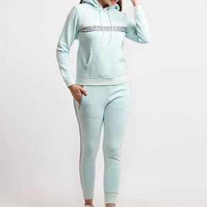 Chándal de Mujer de Primera Calidad, 100% Algodón, Estilo Informal, Color Liso, Chándal de Dos Piezas Extra Grande para Damas, Personalizado OEM - Product Image 5