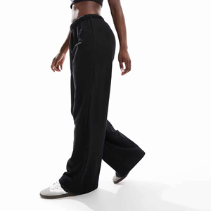 <b>Women</b> Winter Flat Mid Waist Regular Fit Straight Leg Soft Cozy <b>Fleece</b> Lounge Trousers Comfortable Casual Wear Activewear <b>Pants</b> - Product Image 3