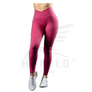 Recién llegado, mallas deportivas personalizadas para mujer, pantalones de entrenamiento elásticos con patrón sólido, mallas de venta en línea - Product Image 2