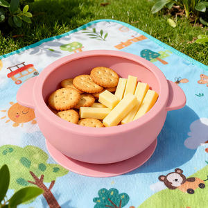 Juego de vajilla de silicona para bebé 6 en 1, resistente al agua, respetuoso con el medio ambiente, diseño de dibujos animados, incluye plato, cuenco, cuchara, tenedor, taza para sorber de 0 a 12 meses - Product Image 1