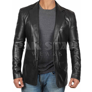 เสื้อเบลเซอร์หนังผู้ชายขายดี แฟชั่นใหม่ เสื้อเบลเซอร์หนังผู้ชายกันลม - Product Image 3
