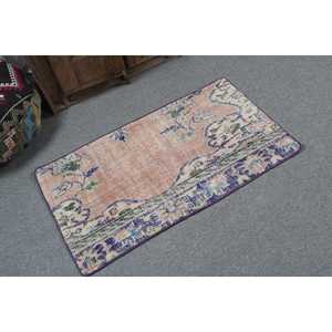 Alfombra Turca Vintage, Alfombra de 2x3.6 pies, Alfombra Pequeña Azul con Diseño de Camuflaje - Product Image 2