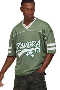 Olive Green American Football Jersey Unisex V Neck Custom Brand Logo <b>Mesh</b> UV Protection Quick Dry Breathable OEM Wholesale <b>Top</b> - Product Image 2