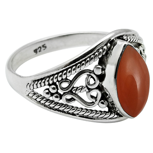 Natural Carnelian Gemstone 925 Sterling Silver Marquise Shape Classic <b>Ring</b> for Woman <b>Girls</b> Handmade Jewelry Direct Factory Price - Product Image 1