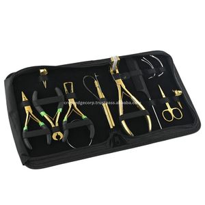 Latest Quality 10pcs <b>Hair</b> Extension Tools <b>Kit</b> Crocodile Clips Beads Opener Closer Pliers Tape in Plier Bond Cutter <b>Braid</b> Finger - Product Image 1