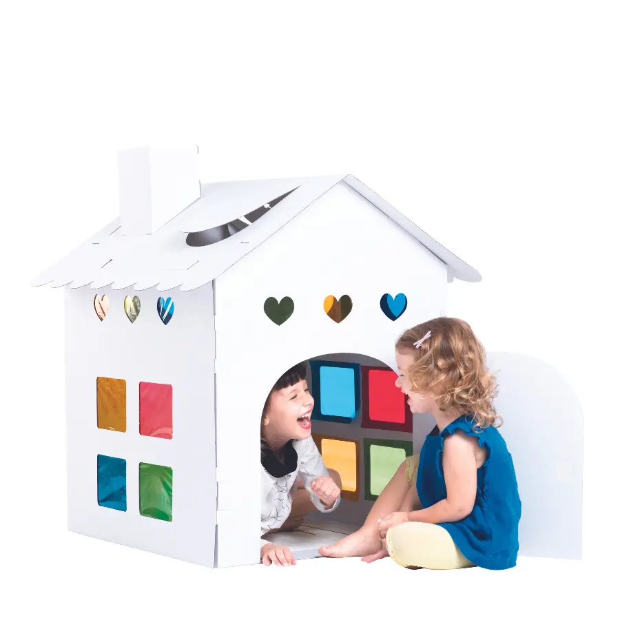 종이 집 종이 그리기 및 색칠 퍼즐 DIY 교육 골 판지 그림 종이 집 아이 장난감