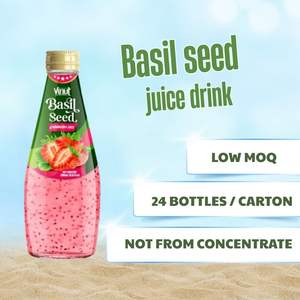 Purée de fraises et de graines de basilic fraîchement pressée en bouteille en verre de 9,8 fl oz (290 ml) Fabrication en marque blanche OEM/ODM Vente en gros - Product Image 3