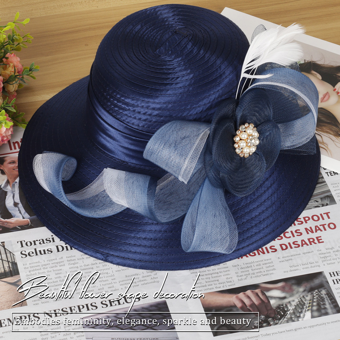 womens dress hats Large Hat Size: Extra Wide Brim Beach Hat main image 1