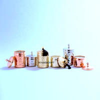 Support de bougie personnalisé en acier inoxydable, fait main, durable, écologique, pour décoration de maison et de mariage, pot vide pour le remplissage