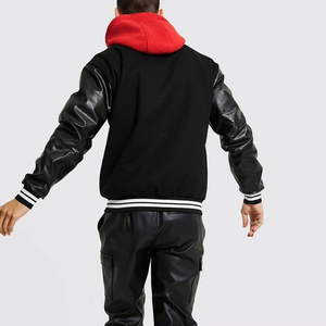 Nouvelle veste Letterman pour hommes, brodée et boutonnée sur le devant, en laine, pour le corps et les manches en cuir, universitaire - Product Image 6