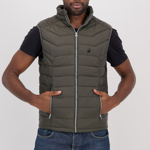 Vente en gros de gilet bouffant en laine sans manches pour hommes avec logo personnalisé veste hiver col montant accessoire d'hiver décontracté avec logo personnalisé - Product Image 1