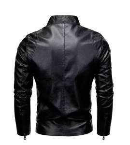 Nouvelle veste en cuir noir coupe slim coupe-vent de haute qualité classique pour motard en PU imitation cuir pour hommes Chaqueta De Cuero - Product Image 6