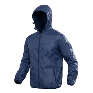 OEM Service Custom Men's <b>Winter</b> Outdoor Hooded Windbreaker <b>Jacket</b> Solid Pattern Breathable Quick Dry Fleece Lining for <b>Running</b> - Product Image 3