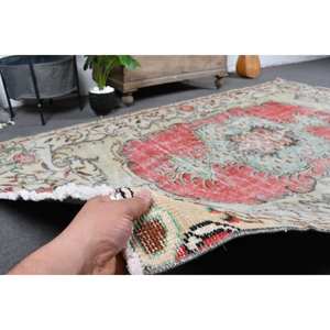 Tapis turc vintage rouge vert 5,2x9,1 pieds - Product Image 3