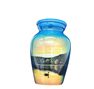 Souvenir Urne de crémation Beau lac calme intitulé Serenity Nature thème crémation cendres souvenir Fall Lake scène avec des oies - Product Image 6