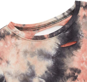 Top Corto Informal de Verano para Mujer, Estilo Tie Dye, 100% Algodón Ecológico, con Logotipo Frontal, Venta al Por Mayor - Product Image 3