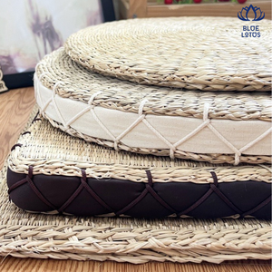 100% เป็นมิตรกับสิ่งแวดล้อม POUF ออตโตมันทำจากหญ้าทะเลจากเวียดนาม - Product Image 6