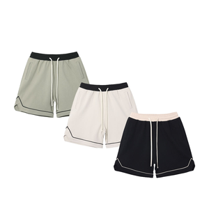 2025 nuevos pantalones cortos deportivos de verano de gran tamaño para hombres 100% algodón tela satinada ecológica 120gsm Color sólido personalizable de alta calidad - Product Image 2