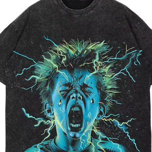 Camisetas personalizadas de calle Vintage para hombre, 100% de algodón, manga regular de gran tamaño, estampado sólido, estambre, respetuoso con el medio ambiente, secado rápido - Product Image 5