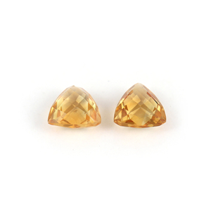 Piedras Preciosas de Citrino Amarillo Natural de 10 mm, Corte Trillón, Briolette, Gemas Sueltas, Certificadas por Terceros, Gopika Exports, Joyería Fina - Product Image 1