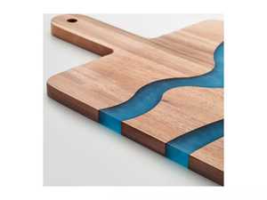 Planche à découper en résine époxy et en bois d'olivier naturel de qualité supérieure Planche à découper de cuisine polyvalente de taille personnalisée colorée - Product Image 2
