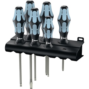 6-Piece WERA Stainless Steel <b>Screwdriver</b> Set 334/6 Slotted & PH Round Blade 2-Component Handle - Product Image 1