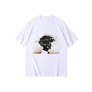 Vente en gros sur mesure 260G T-shirt en coton pour hommes surdimensionné respirant tissé à manches courtes chemises à col rond 100% Jersey - Product Image 1