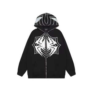 Sweat à capuche homme 100% coton délavé à l'acide polaire d'hiver lourde vierge avec imprimé numérique Streetwear motif solide surdimensionné - Product Image 2