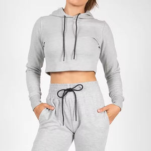 Wholesale Custom Unisex <b>Thermal</b> Pullover Long Sleeve Crop Hoodie Solid 100% Cotton Winter Breathable Zipper Design <b>Women</b> Men - Product Image 4