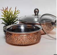 Réchaud de buffet rond de luxe en acier inoxydable argenté, design écologique, taille personnalisable pour la restauration