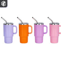 Mini-gobelet isotherme en acier inoxydable 304 de 4 oz avec paille métallique et poignée, sans BPA, écologique, logo personnalisé