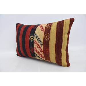 Multicolor bohemio Vintage patrón lana Kantha 16x24 pulgadas tejido ecológico antideslizante extraíble lavable almohada de refuerzo - Product Image 4