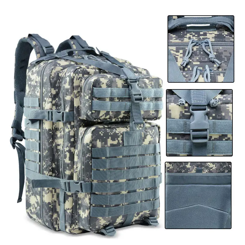 Grande capacità all'aperto Molle tattico Assault Pack Bag per la caccia campeggio Trekking insetto zaino