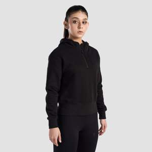 Sudadera con capucha y media cremallera Arcadia transpirable, color negro - Product Image 3