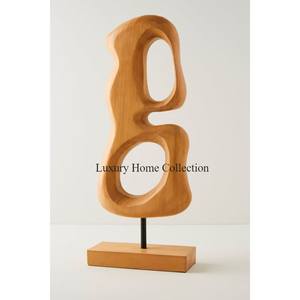 Escultura de aspecto atractivo de diseño único de color dorado de alta calidad con forma de rectángulo negro Base decoración del hogar acentos decorativos - Product Image 6