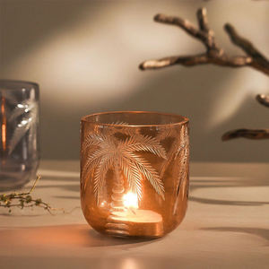 Decorative Handcut <b>Pine</b> Glass Votive Elegant Glass <b>Candle</b> Holder for Home Decor - Product Image 4