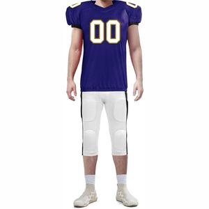 เสื้อและกางเกงอเมริกันฟุตบอลแบบสั่งทำขายส่ง ระบายอากาศ แห้งเร็ว แขนสั้น 100% โพลีเอสเตอร์ สำหรับผู้ใหญ่ - Product Image 4