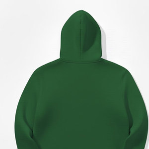 Sweat-shirt à capuche en molleton grainé épais avec panneaux latéraux côtelés et construction à double aiguille durable pour un usage quotidien robuste - Product Image 3