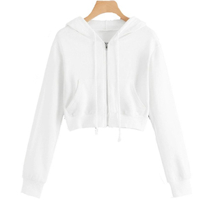 Pull à capuche ample en coton pour l'hiver 2025, sweat-shirt épais pour femmes, design de haut court, prix de gros de fabrication - Product Image 1