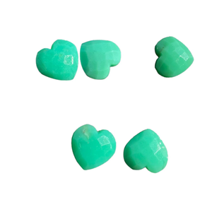 Chrysoprase naturelle à facettes sculpté coeur AAA Grade perles pierre de naissance artisanat fabrication de bijoux - Product Image 2