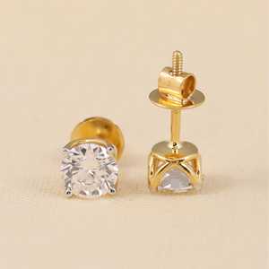 Boucles d'oreilles en diamant de culture, argent sterling, or massif, or rose, or blanc, plaqué or jaune, certifiées IGI, clarté VS1 - Product Image 6