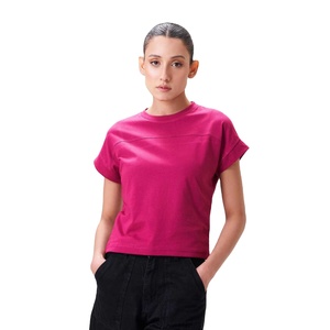 Tops de yoga boxy à séchage rapide et compressés, t-shirt d'été imprimé avec logo personnalisé, col rond, tailles personnalisées disponibles - Product Image 1